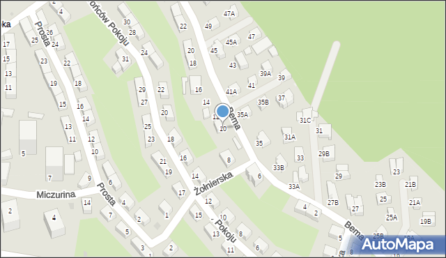 Wałbrzych, Bema Józefa, gen., 10, mapa Wałbrzycha