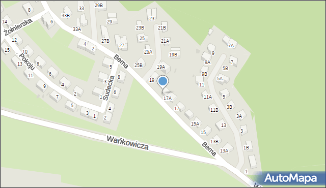 Wałbrzych, Bema Józefa, gen., 17B, mapa Wałbrzycha