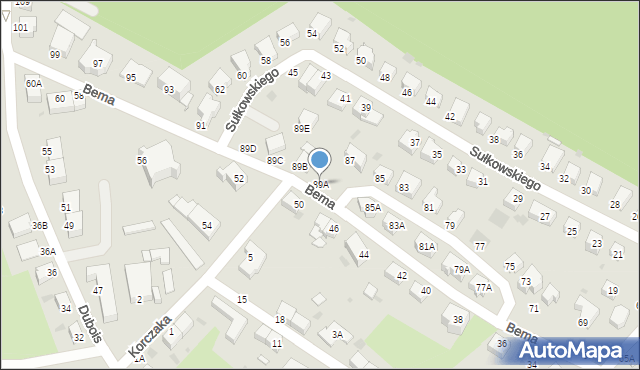 Wałbrzych, Bema Józefa, gen., 89A, mapa Wałbrzycha