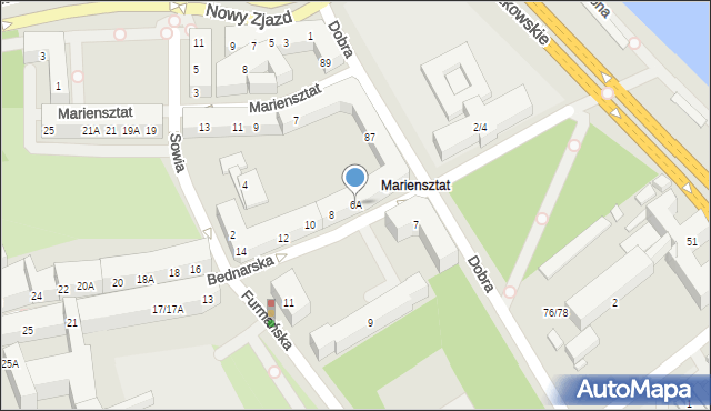 Warszawa, Bednarska, 6A, mapa Warszawy
