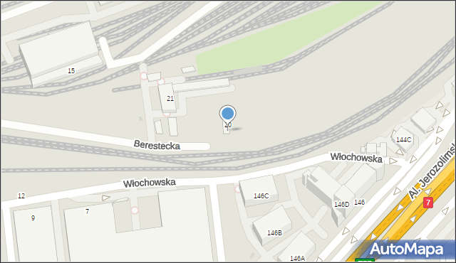 Warszawa, Berestecka, 25, mapa Warszawy