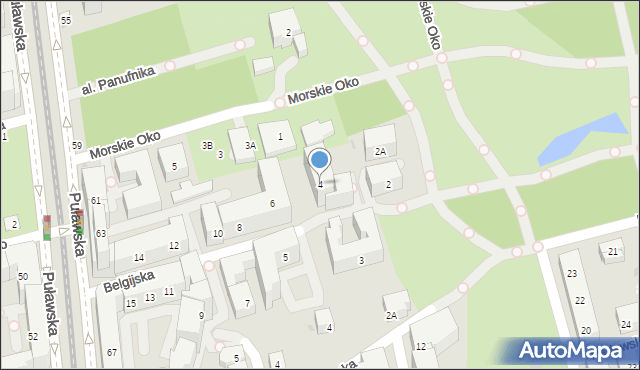 Warszawa, Belgijska, 4, mapa Warszawy