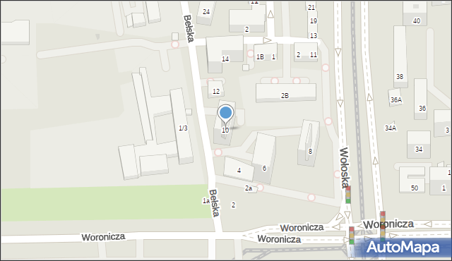 Warszawa, Bełska, 10, mapa Warszawy