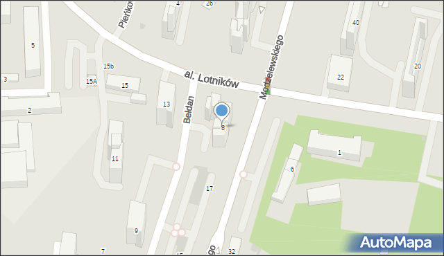 Warszawa, Bełdan, 8, mapa Warszawy