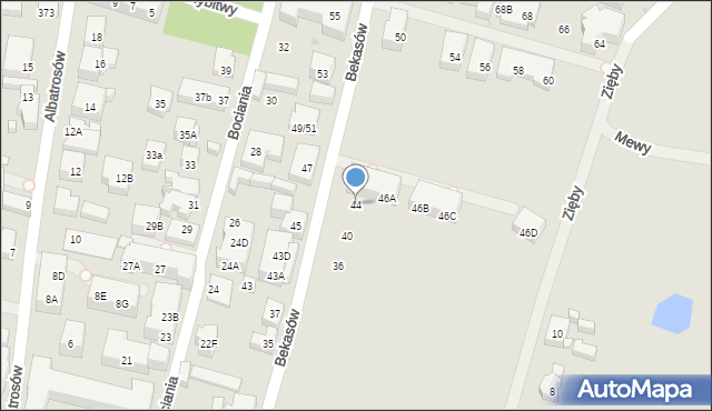 Warszawa, Bekasów, 44, mapa Warszawy