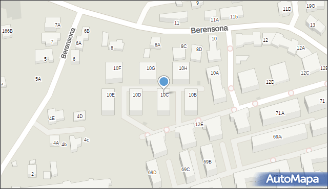 Warszawa, Berensona Leona, 10C, mapa Warszawy