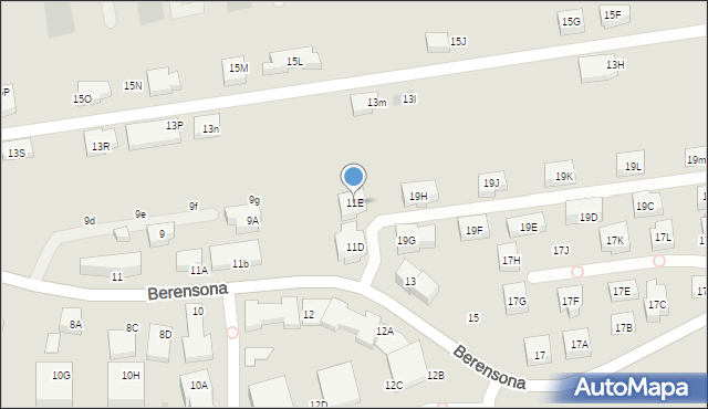 Warszawa, Berensona Leona, 11E, mapa Warszawy