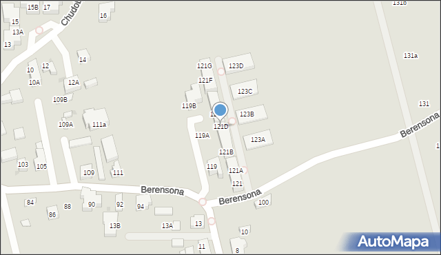 Warszawa, Berensona Leona, 121D, mapa Warszawy