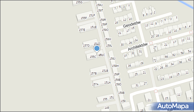 Warszawa, Berensona Leona, 153C, mapa Warszawy