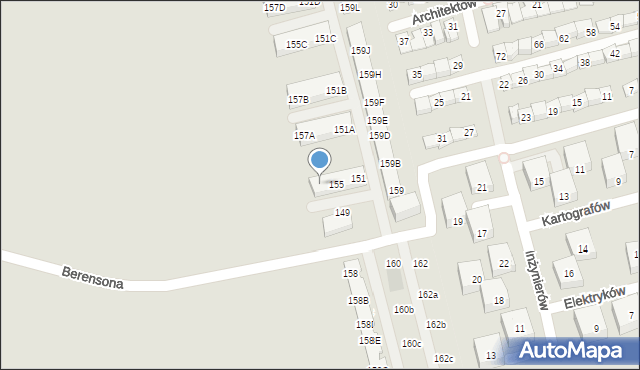 Warszawa, Berensona Leona, 157, mapa Warszawy