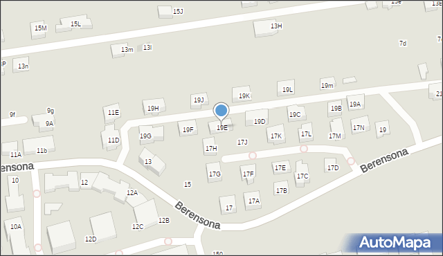 Warszawa, Berensona Leona, 19E, mapa Warszawy