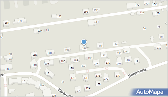 Warszawa, Berensona Leona, 19K, mapa Warszawy