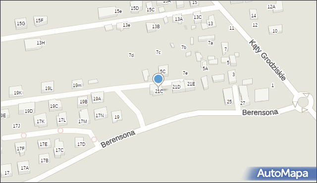 Warszawa, Berensona Leona, 21C, mapa Warszawy