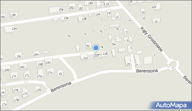 Warszawa, Berensona Leona, 21D, mapa Warszawy