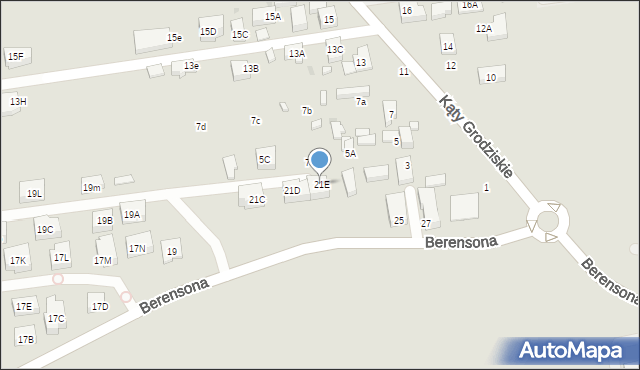 Warszawa, Berensona Leona, 21E, mapa Warszawy