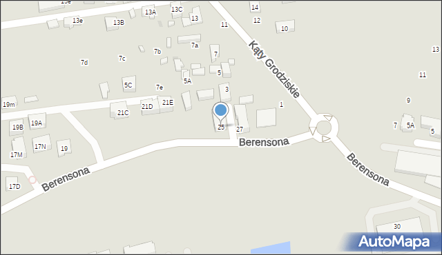 Warszawa, Berensona Leona, 25, mapa Warszawy