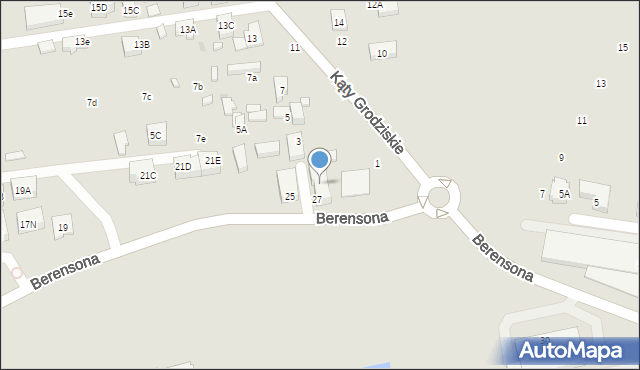 Warszawa, Berensona Leona, 27A, mapa Warszawy