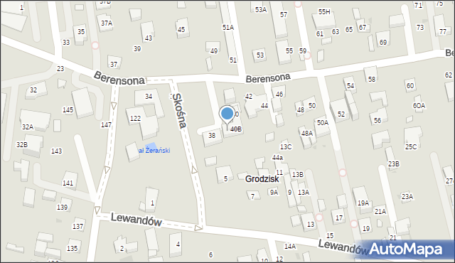Warszawa, Berensona Leona, 40C, mapa Warszawy
