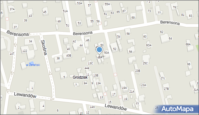 Warszawa, Berensona Leona, 48A, mapa Warszawy