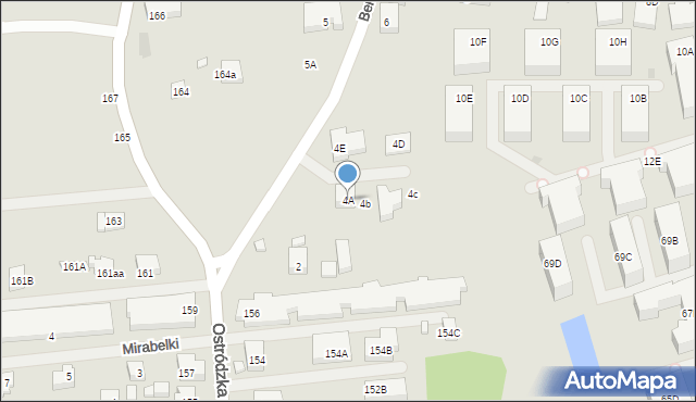 Warszawa, Berensona Leona, 4A, mapa Warszawy