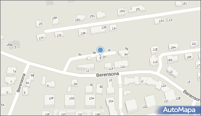 Warszawa, Berensona Leona, 9, mapa Warszawy