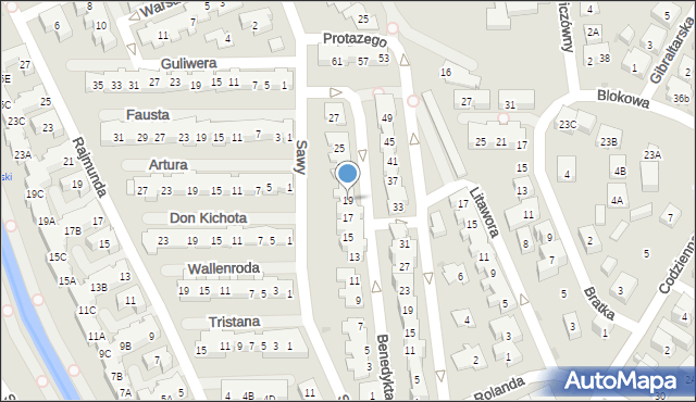 Warszawa, Benedykta, 19, mapa Warszawy