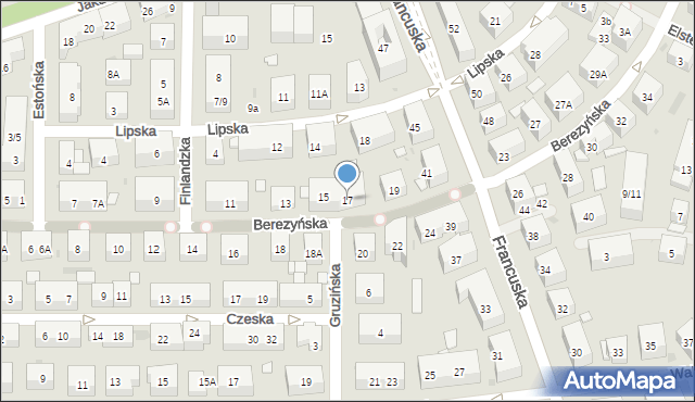 Warszawa, Berezyńska, 17, mapa Warszawy