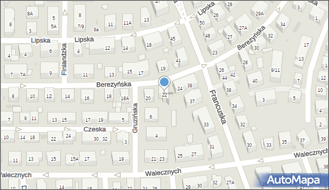 Warszawa, Berezyńska, 22, mapa Warszawy
