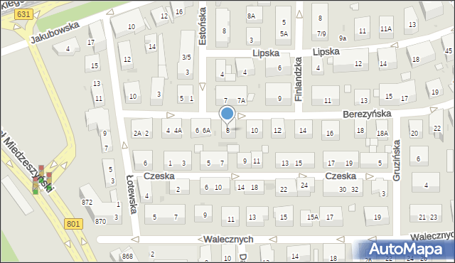 Warszawa, Berezyńska, 8, mapa Warszawy