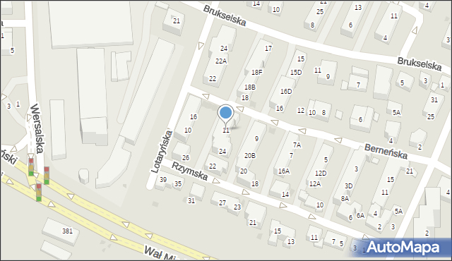 Warszawa, Berneńska, 11, mapa Warszawy
