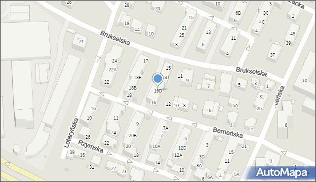 Warszawa, Berneńska, 16D, mapa Warszawy