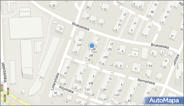 Warszawa, Berneńska, 18D, mapa Warszawy