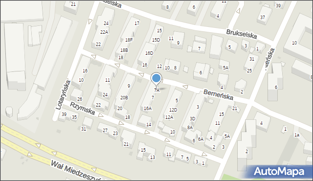 Warszawa, Berneńska, 7A, mapa Warszawy