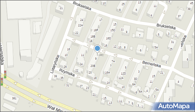 Warszawa, Berneńska, 9A, mapa Warszawy