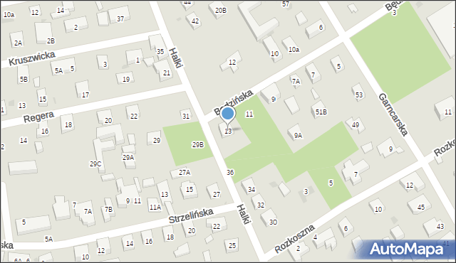 Warszawa, Będzińska, 13, mapa Warszawy
