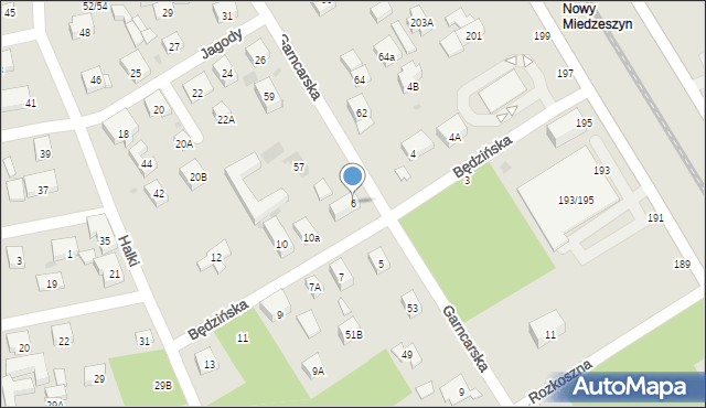 Warszawa, Będzińska, 6, mapa Warszawy