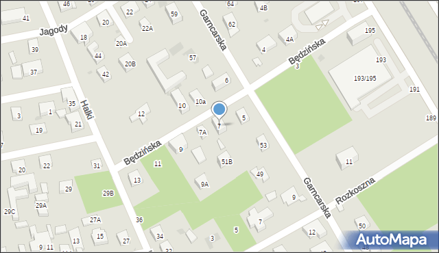 Warszawa, Będzińska, 7, mapa Warszawy