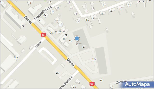 Węgorzewo, Bema Józefa, gen., 35, mapa Węgorzewo