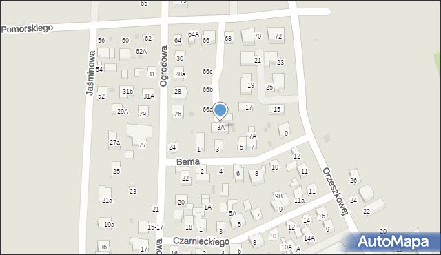 Wejherowo, Bema Józefa, gen., 3A, mapa Wejherowo