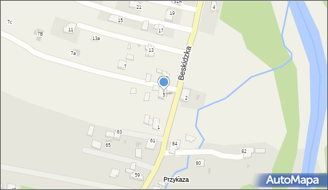 Wieprz, Beskidzka, 3, mapa Wieprz
