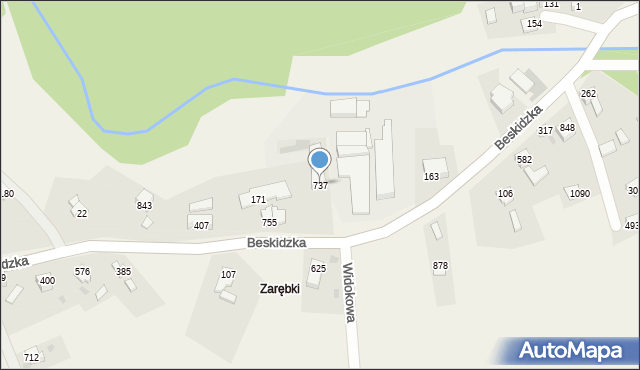 Wieprz, Beskidzka, 737, mapa Wieprz