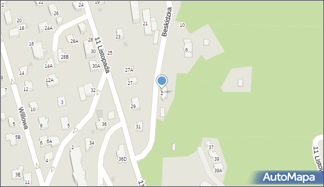 Wisła, Beskidzka, 2, mapa Wisła