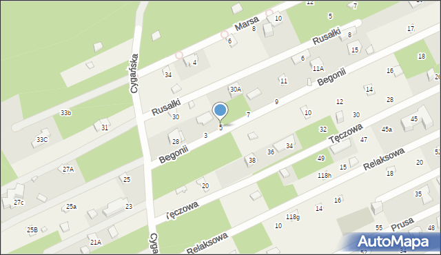 Wolica, Begonii, 5, mapa Wolica
