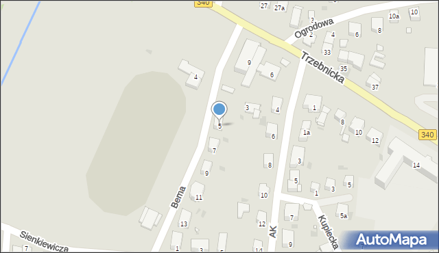 Wołów, Bema Józefa, gen., 5, mapa Wołów