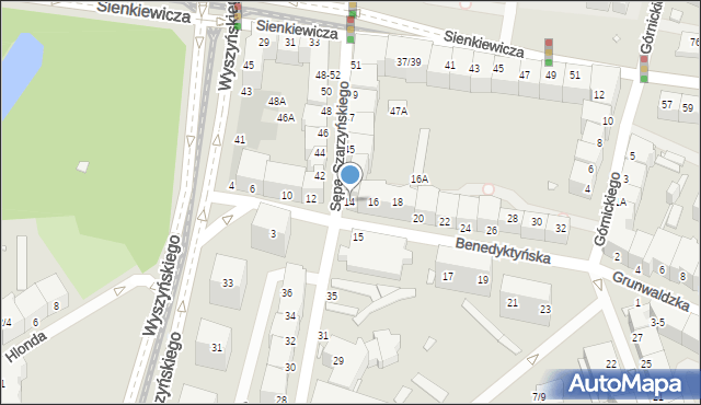 Wrocław, Benedyktyńska, 14, mapa Wrocławia