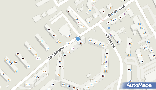 Wrocław, Bezpieczna, 12, mapa Wrocławia