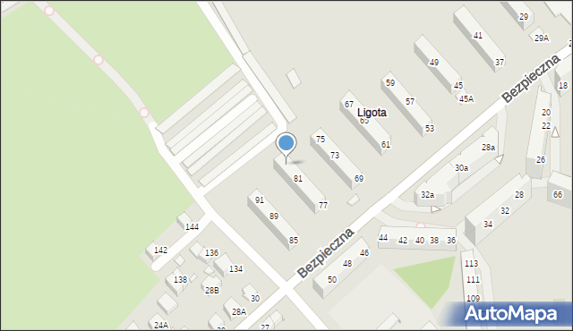 Wrocław, Bezpieczna, 83, mapa Wrocławia