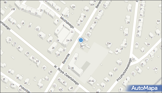 Wrocław, Berenta Wacława, 29, mapa Wrocławia