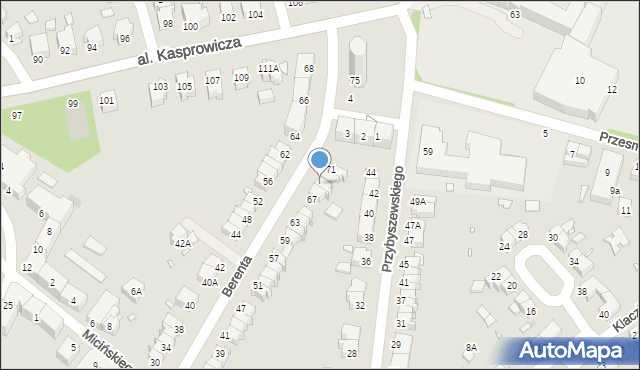 Wrocław, Berenta Wacława, 69, mapa Wrocławia