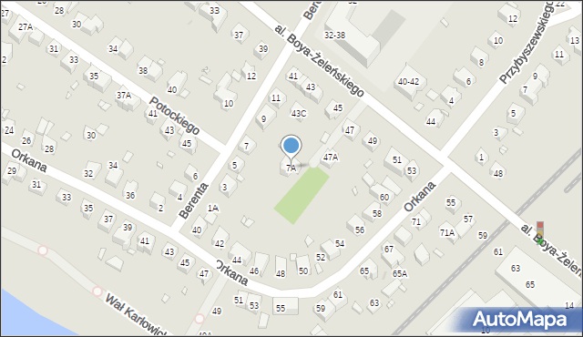 Wrocław, Berenta Wacława, 7A, mapa Wrocławia